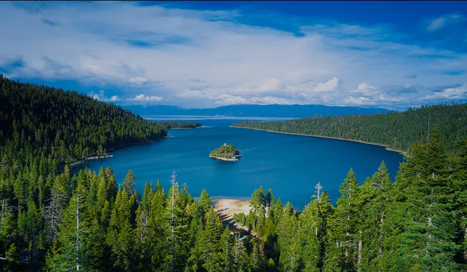 Lake Tahoe cabin in winter